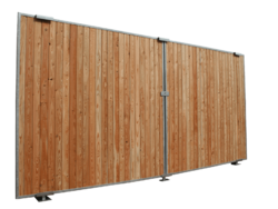 Bauzaun geschlossen aus Holz mit passendem Tor / Tür