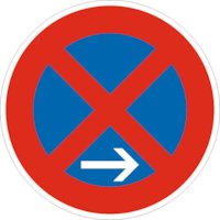 Verkehrszeichen VZ 283-20 Absolutes Halteverbot Ende Rechtsaufstellung ø 600