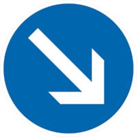 Verkehrszeichen VZ 222-20 Vorbeifahrt, rechts vorbei ø 600