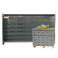 140 Stück SP2-02E/ZN-P140 Bauzaun Standard mit verstärkten Ecken inkl. Verbinder und Füße