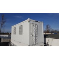 20' Bürocontainer, 2 Fenster und 1 Tür mit Diebstahlschutzgitter